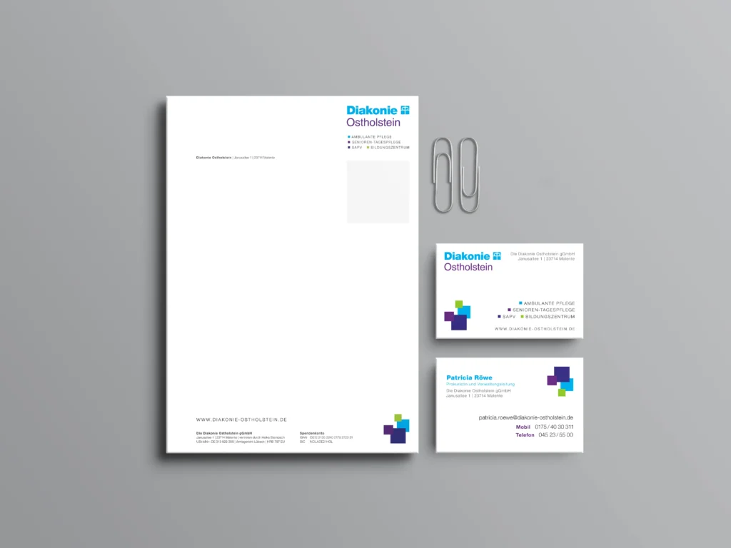 Mockup für Gestaltung Geschäftsausstattung Briefpapier und Visitenkarten