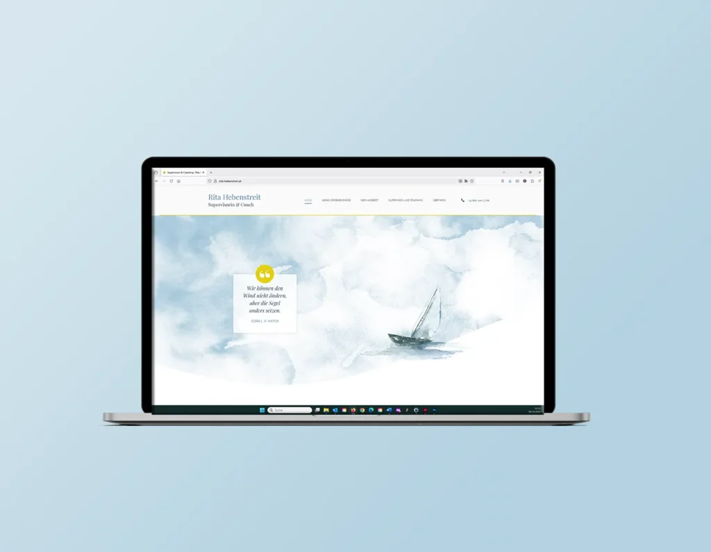 Mock-up Website von Rita Hebenstreit, Supervisorin und Coach